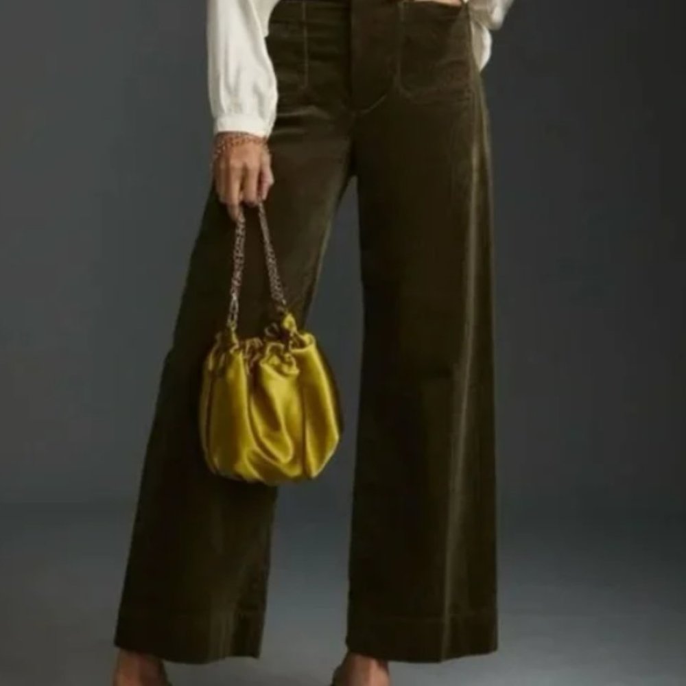 Anthropologie Maeve The Colette Corduroy Cropped Wide-Leg Pants - 25